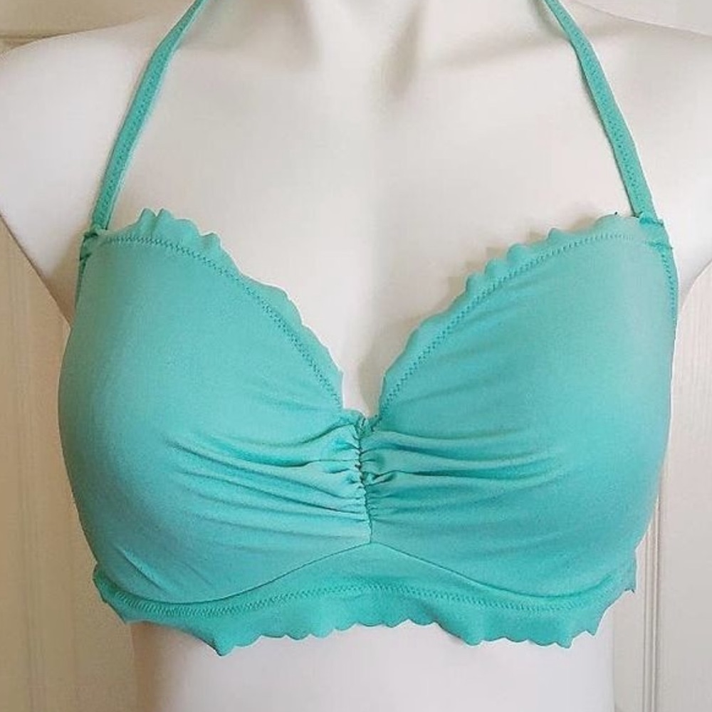 Turquoise Victoria’s Secret halter bikini top LIKE NEW